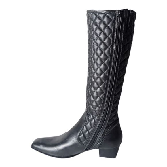 NWOB SESTO MEUCCI Italian Made Black Leather Knee High Boot Size 6.5N - Picture 7 of 9